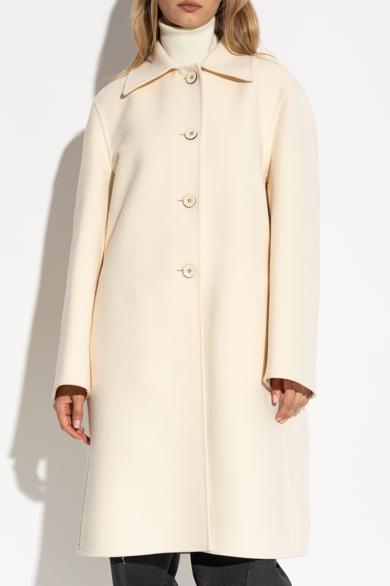 コート Jil Sander Embroidered wool blend coat Jil Sander Double Splittable Wool Coat in Black | Santa Fe